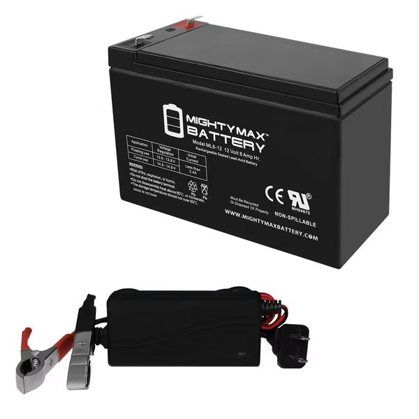 12V 8AH Replaces Go-Ped ESR750EX Scooter With 12V 1Amp Charger, Mighty Max Battery, Mfr#: MAX3465041